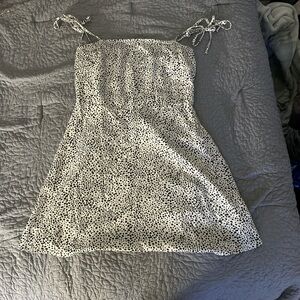 SHEIN Black and White Sleeveless Spaghetti Strap Sundress
